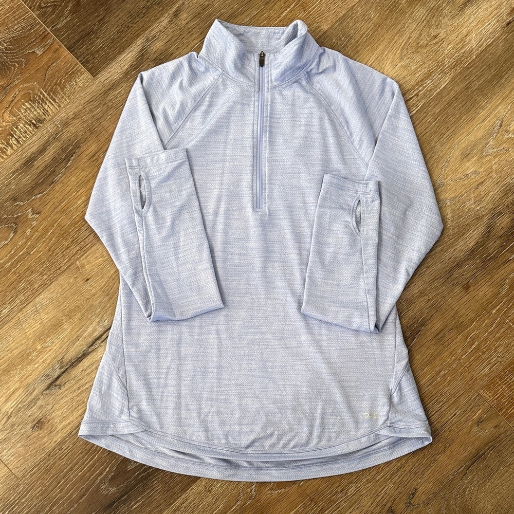DSG, Women's Light Blue Quarter-Zip Top, Size Small